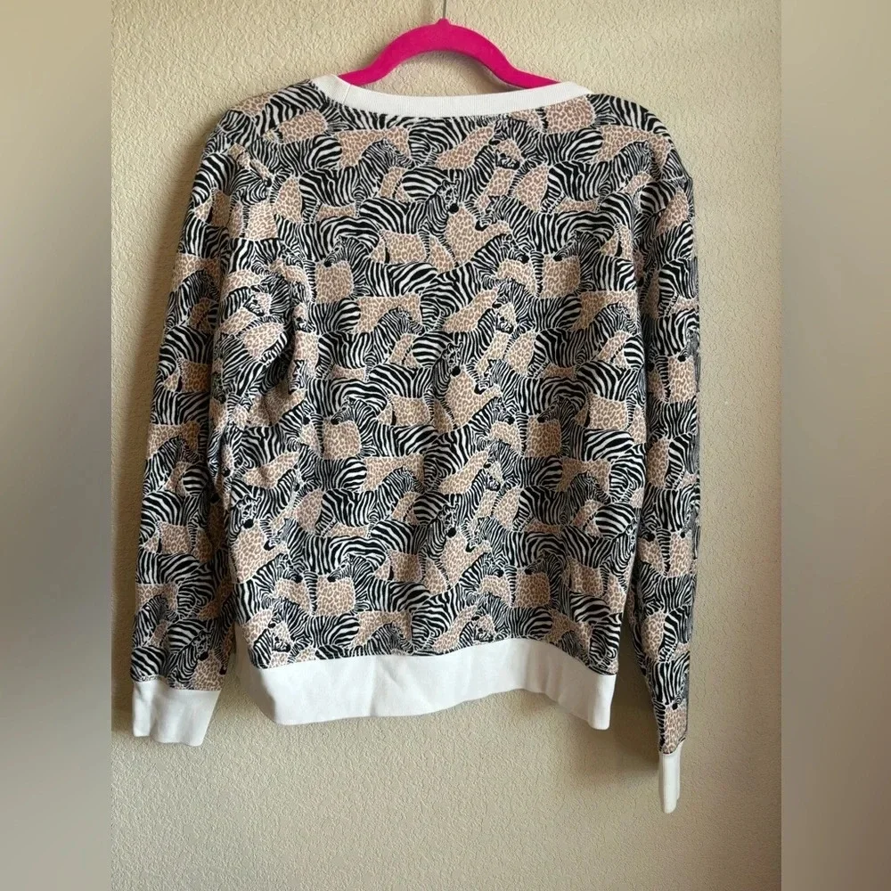 J. Crew Zebra Print Pullover Sweatshirt
